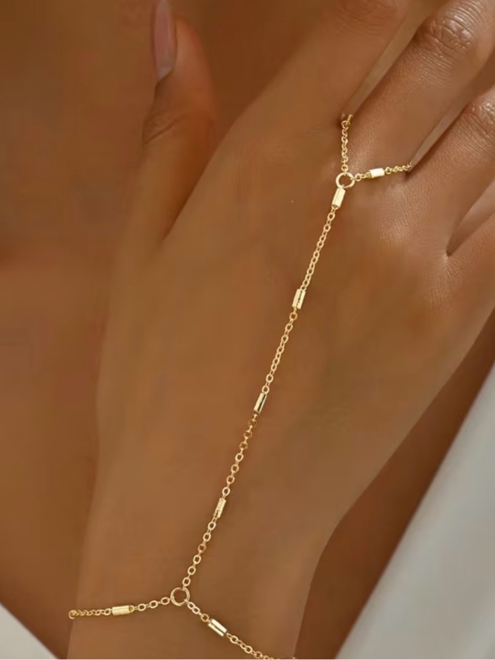 Delicate Gold Hand Chain Bracelet - Minimalist Women's Jewelry